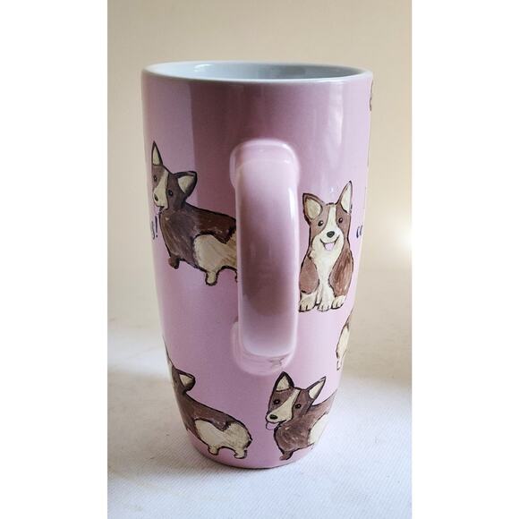 MUG/CUP-Sheffield Home-Corgi dog-Pink-"I Woke Up Corgie-ous!"-Tall-Holds 2-1/3C - Picture 5 of 9